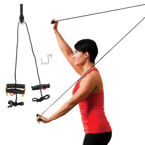 Econo Shoulder Pulley Deluxe from Lifeline Fitness for Shoulder Pulleys and shoulder rehab exercises, compared to Verywell health. 