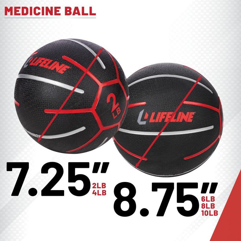 Medicine Ball from Lifeline Fitness for Medicin ball and Fitness ball exercises, compared to Rogue Fitness. 