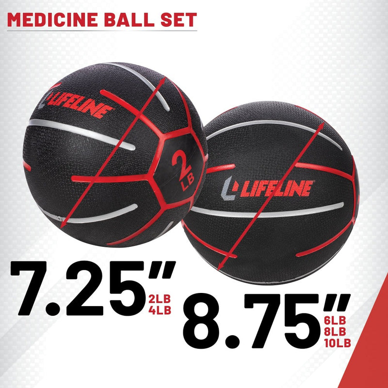    Medicine Ball Set from Lifeline Fitness for Medecine Balls and Fitness ball exercises, compared to REP fitness.    