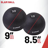 Weighted Slam Ball from Lifeline Fitness for Rubber slam balls and Medicine Balls, compared to Iron Company. 