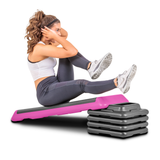 The Step Club Size Platform With Two (2) Freestyle Risers and Two (2) Original Risers - Pink