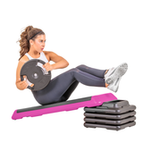 The Step Club Size Platform With Two (2) Freestyle Risers and Two (2) Original Risers - Pink