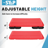 The Step Circuit Size Platform with Two (2) Freestyle Risers - Red