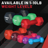Lifeline Hex Neoprene Dumbbells - Multiple Weights Available