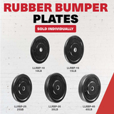 Lifeline Rubber Olympic Bumper Plates - Multiple Sizes Available