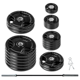 Lifeline Olympic Rubber Grip Plate Sets with Olympic Bar