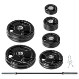 Lifeline Olympic Rubber Grip Plate Sets with Olympic Bar