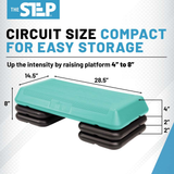 The Step Circuit Size Platform with Four (4) Freestyle Risers - Teal
