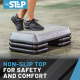 The Step Circuit Size Platform with Four (4) Freestyle Risers - Grey