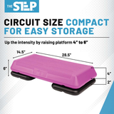 The Step Circuit Size Platform with Two (2) Freestyle Risers - Pink