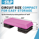 The Step Circuit Size Platform with Four (4) Freestyle Risers - Pink