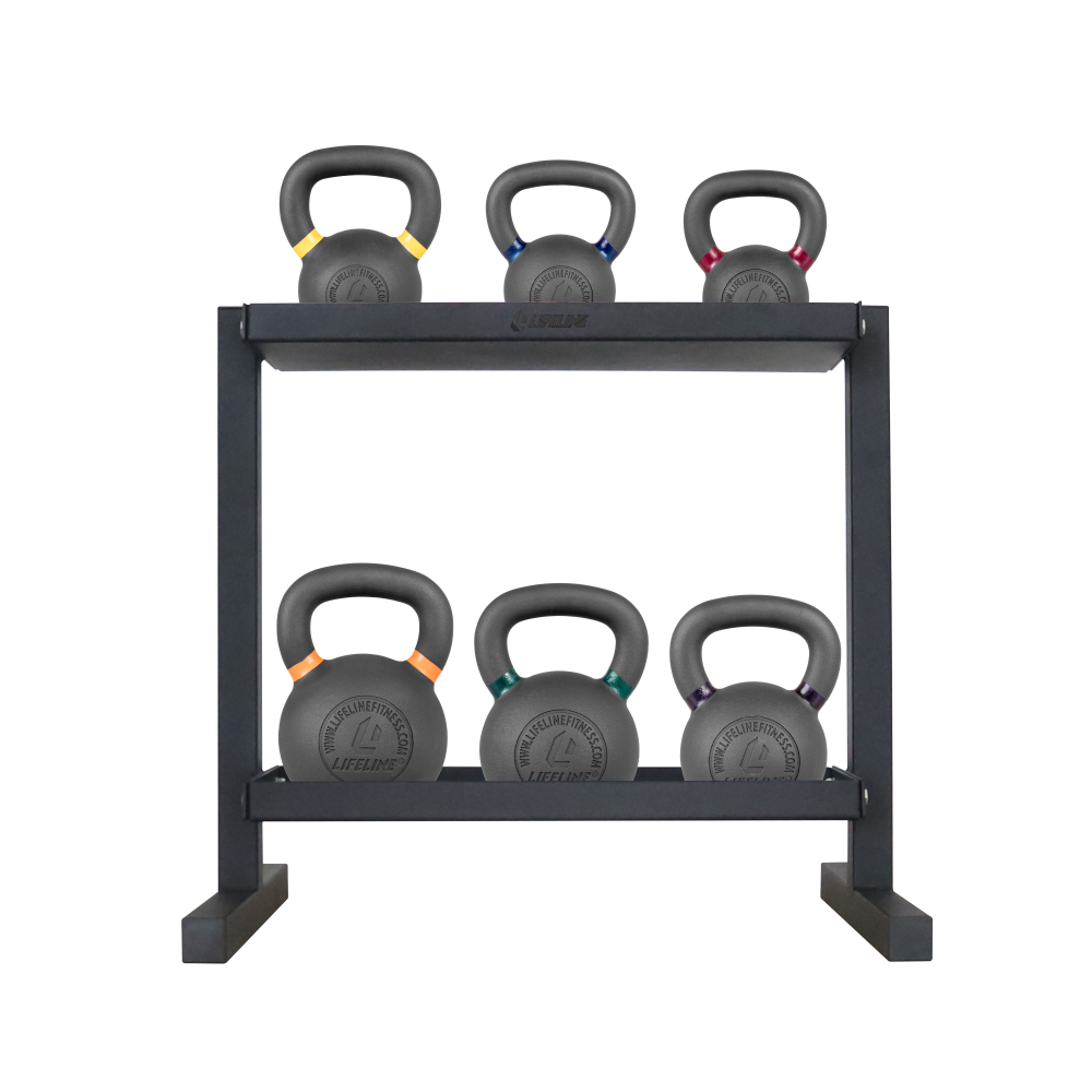 Lifeline Six Kettlebell Set with Storage Rack Lifeline Fitness