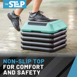 The Step Adjustable High Step Aerobic Platform with 4 Risers - Made in the USA -  Teal