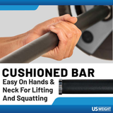 US Weight 56 Pound Adjustable Weight Set with Barbell, Dumbbells, and Kettlebell Handle – Versatile Exercise Equipment for Home Gym Workouts