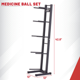 Lifeline Fitness Medicine Ball Rack - Verticle 5-Tier Rack for Home Gym Storage