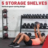 Lifeline Fitness Medicine Ball Rack - Verticle 5-Tier Rack for Home Gym Storage