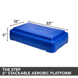 The Step 6” Stackable Aerobic Step from Lifeline Fitness for Steppers for Exercise at Home and Mini Stepper, in Blue compared to Perform Fitness. 