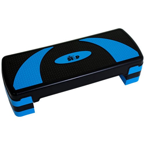 The Step 31” Circuit Size Platform from Lifeline Fitness for High Step and Home, in Blue compared to Elivate Fitness. 