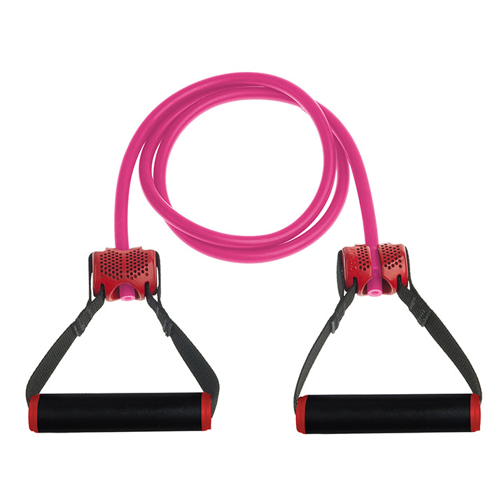The Max Flex Cable Kit from Lifeline Fitness for Resistive Bands for Workout Equipment, in Pink.
