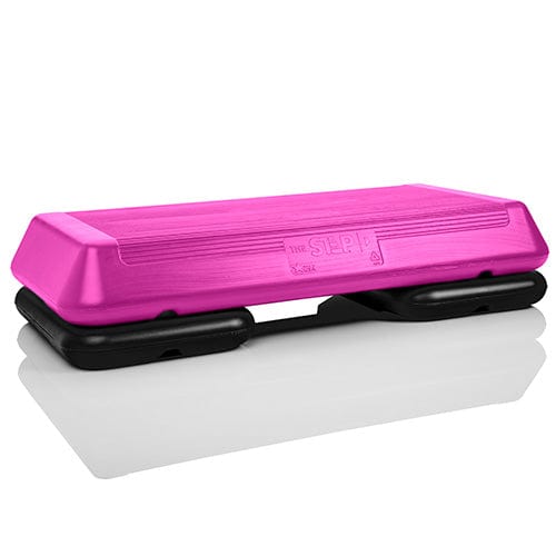 The Step Circuit Size Platform With Two Freestyle Risers from Lifeline Fitness for High Step and Home, in Pink compared to Elivate Fitness. 