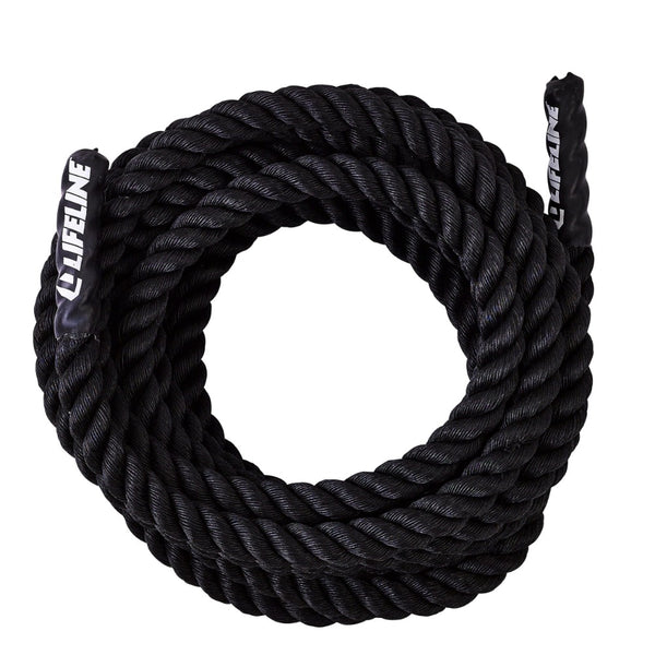 30ft Training Rope from Lifeline Fitness for Battle rope and Workout core, compared to Titan Fitness. 
