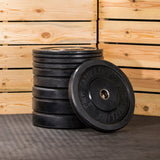 The Lifeline Rubber Olympic Bumper Plate Set – No Bar from Lifeline Fitness for Barbell and Bench Weight Set compared to Fitness Factory. 