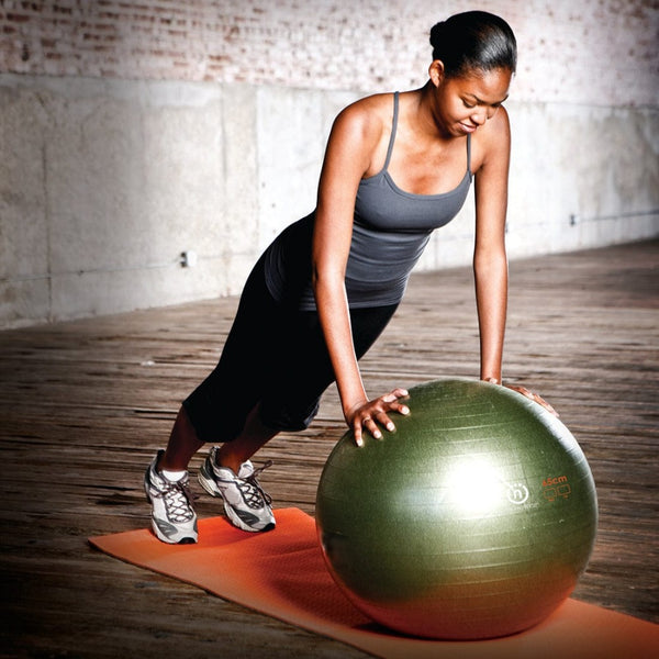 The Natural Fitness PRO Burst Resistant Exercise Ball from Lifeline Fitness for Ab workout and Abdominal workout. 