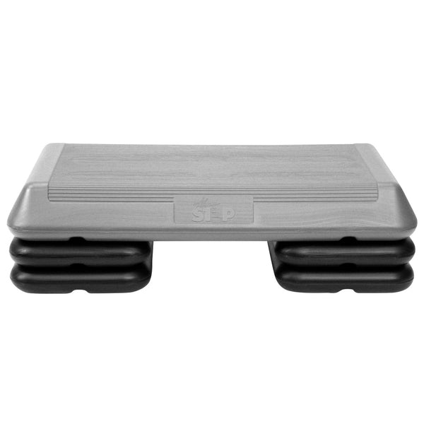 The Step Circuit Size Platform with Four Freestyle Risers from Lifeline Fitness for Gym and Pilates compared to Yes4All in Grey. 