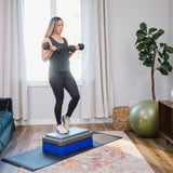 The Step 4” Stackable Aerobic Step from Lifeline Fitness for Step and Aerobic Exercise, in Grey compared to Gear Lab. 