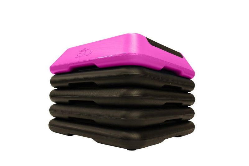 The Step High Step Platform With Four Riser from Lifeline Fitness for Steppers for Exercise at Home and Mini Stepper, in Pink compared to Perform Fitness. 