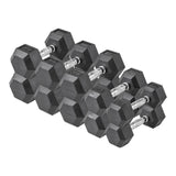 The Hex Rubber Dumbbell Set from Lifeline Fitness for Dumb Bells and Weights. 