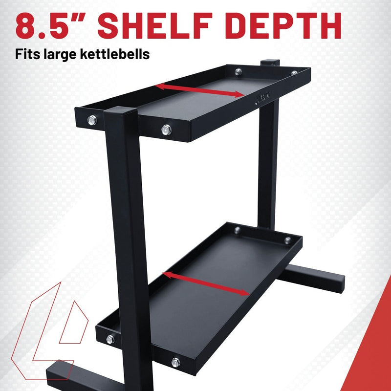 The Kettlebell Storage Rack from Lifeline Fitness for Kettlebell and Kettlebell workout, compared to Kettlebell Kings. 