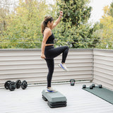 The Step Circuit Size Platform with Four (4) Freestyle Risers - Grey