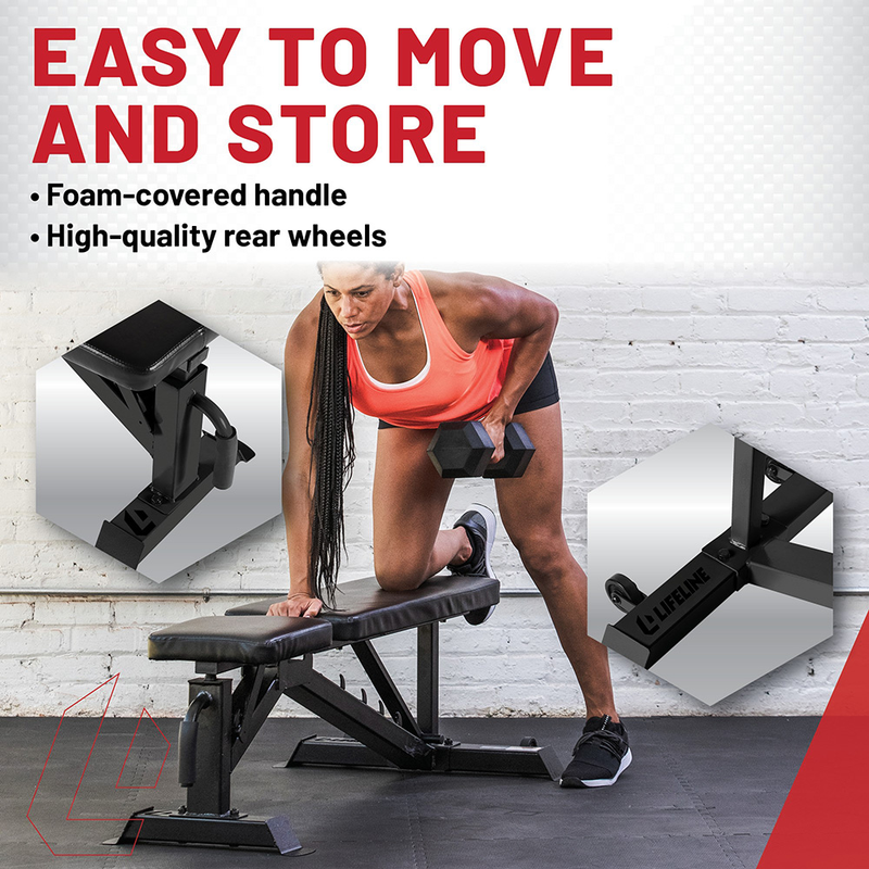 Lifeline Adjustable Weight Bench – For Weightlifting and Strength