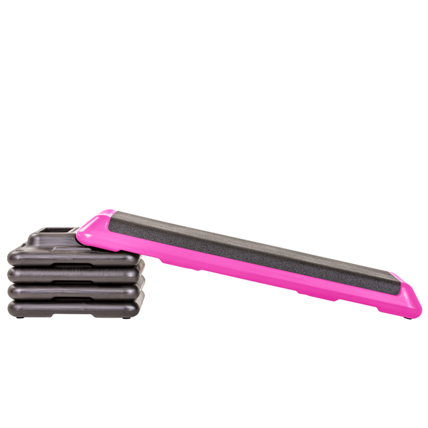 The Step Club Size Platform With Two (2) Freestyle Risers and Two (2) Original Risers - Pink