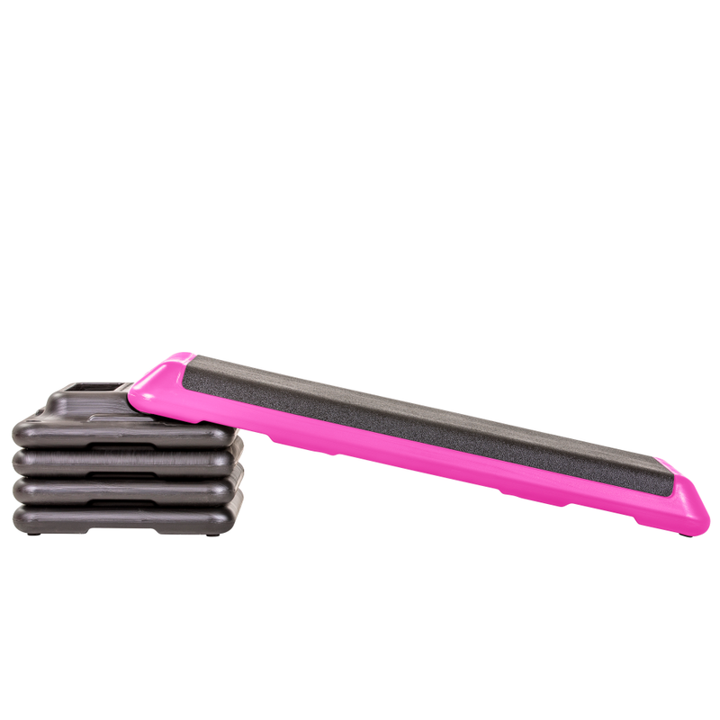 The Step Club Size Platform With Two (2) Freestyle Risers and Two (2) Original Risers - Pink