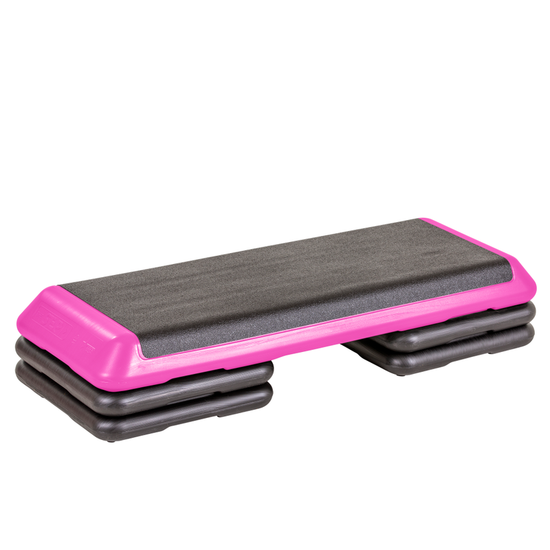 The Step Club Size Platform With Two (2) Freestyle Risers and Two (2) Original Risers - Pink