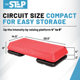 The Step Circuit Size Platform with Two (2) Freestyle Risers - Red