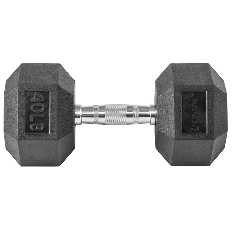 Lifeline Fitness Hex Rubber Dumbbells - Multiple Weight Options