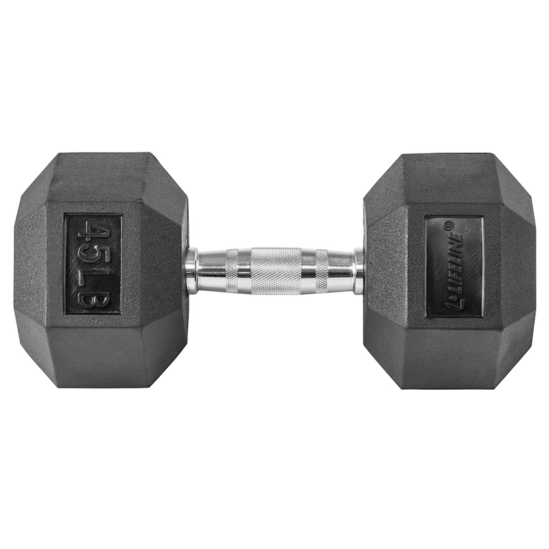 Lifeline Fitness Hex Rubber Dumbbells - Multiple Weight Options