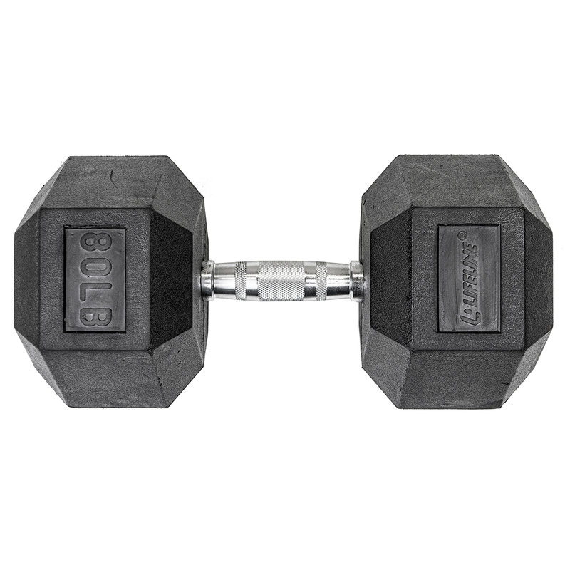 Lifeline Fitness Hex Rubber Dumbbells - Multiple Weight Options