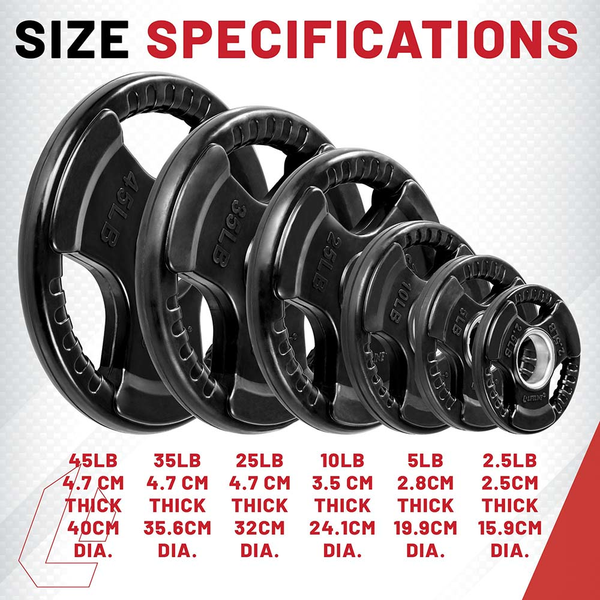 Lifeline Olympic Rubber Grip Plate Sets with Olympic Bar