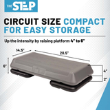 The Step Circuit Size Platform with Two (2) Freestyle Risers - Grey