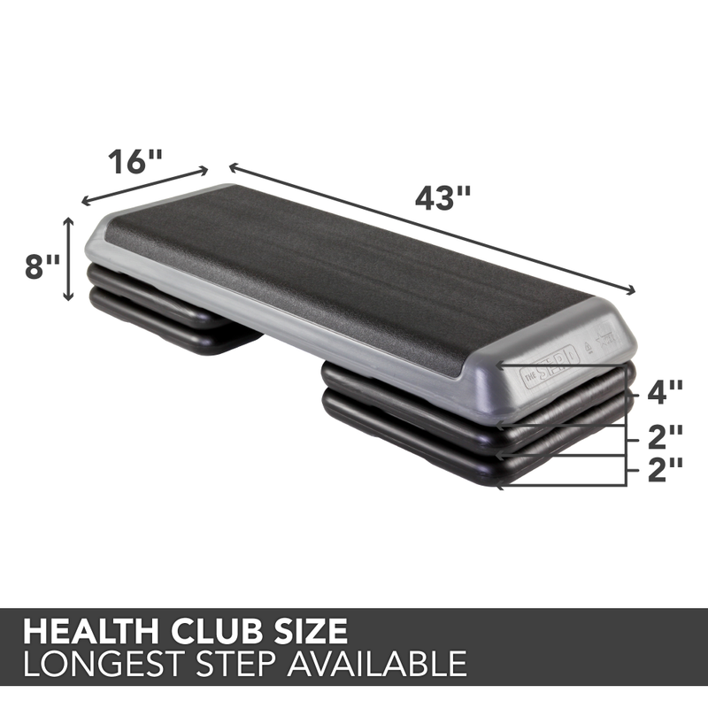 The Step The Step Health Club Size Platform With Four (4) Original Risers - Grey