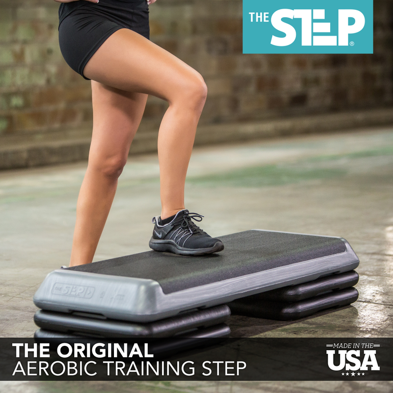 The Step The Step Health Club Size Platform With Four (4) Original Risers - Grey