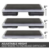 The Step The Step Health Club Size Platform With Four (4) Original Risers - Grey