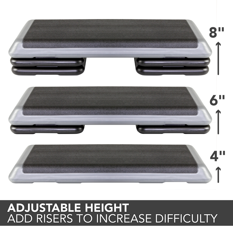 The Step The Step Health Club Size Platform With Four (4) Original Risers - Grey