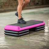 The Step Health Club Size Platform With four (4) Original Risers - Pink