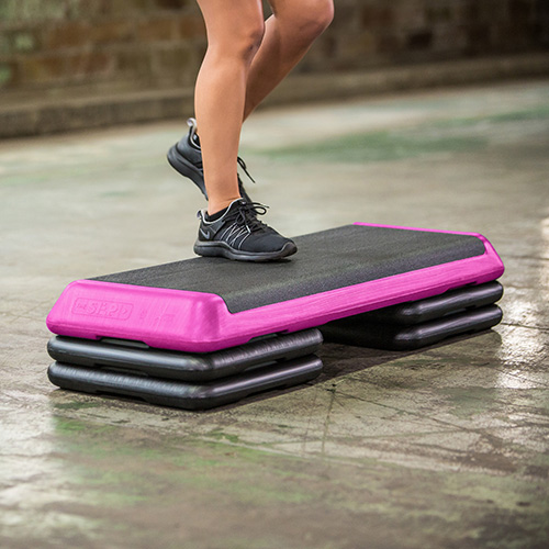 The Step Health Club Size Platform With four (4) Original Risers - Pink