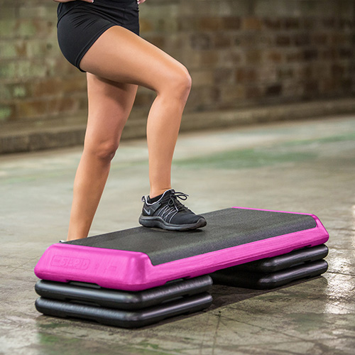 The Step Health Club Size Platform With four (4) Original Risers - Pink